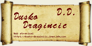 Duško Draginčić vizit kartica